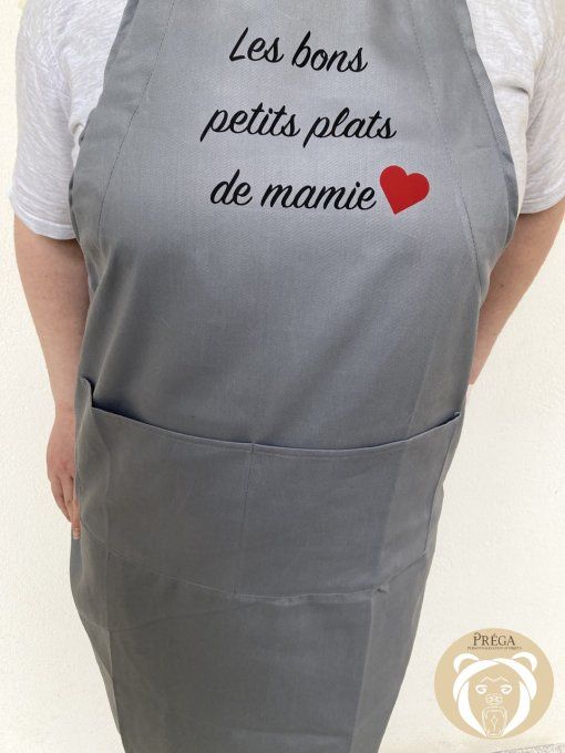 Tablier de cuisine gris avec poches 